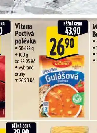 Albert Vitana Poctivá polévka nabídka