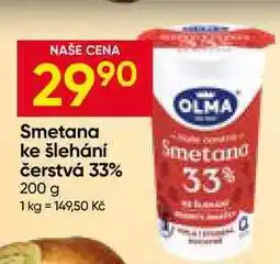Hruška OLMA Smetana ke šlehání čerstvá 33% nabídka