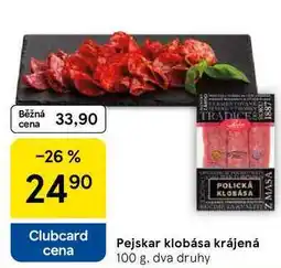 Tesco Pejskar klobása krájená nabídka