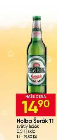 Hruška Holba Šerák 11 světlý ležák 0,5l sklo nabídka