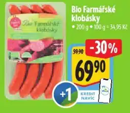 Albert Bio Farmářské klobásky nabídka