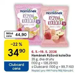 Tesco Hamánek Rýžová kolečka, 35 g, dva druhy nabídka
