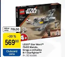 Tesco LEGO Star Wars 75410 Mando, Grogu a stíhačka N-1 Starfighter 4+, 92 kostek nabídka