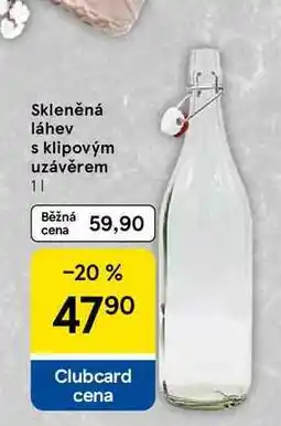 Tesco Skleněná láhev s klipovým uzávěrem nabídka