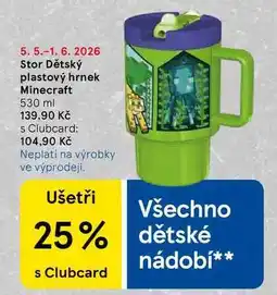 Tesco Stor Dětský plastový hrnek Minecraft nabídka