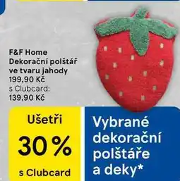 Tesco F&F Home Dekorační polštář ve tvaru jahody nabídka