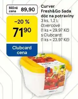 Tesco Curver Fresh&Go Sada dóz na potraviny, 3 ks. 1,2 l, čtvercové nabídka