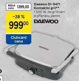 Tesco Daewoo DI-9471 1399,00 Kontaktní gril, 1500 W, na grilování a přípravu panini nabídka