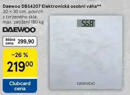 Tesco Daewoo DBS4207 Elektronická osobní váha, 30 x 30 cm, povrch z tvrzeného skla. max. zatížení nabídka
