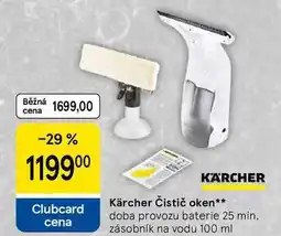 Tesco Kärcher Čistič oken, doba provozu baterie 25 min. zásobník na vodu nabídka