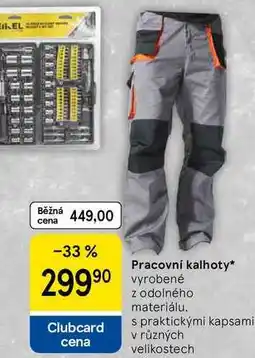Tesco Pracovní kalhoty vyrobené z odolného materiálu. s praktickými kapsami v různých velikostech nabídka