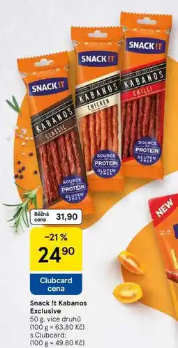 Tesco Snack !t Kabanos Exclusive nabídka