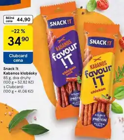 Tesco Snack !t Kabanos klobásky, 85 g. dva druhy nabídka