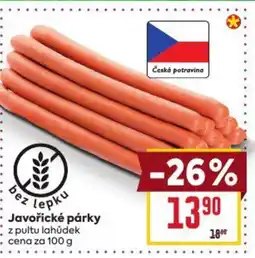Billa Javořické párky nabídka