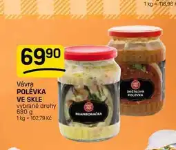 Flop POLÉVKA VE SKLE vybrané druhy nabídka