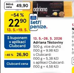Tesco Adriana Těstoviny nabídka
