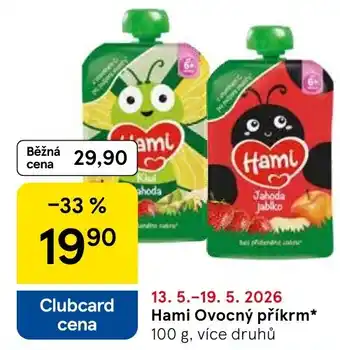 Tesco Hami Ovocný příkrm nabídka