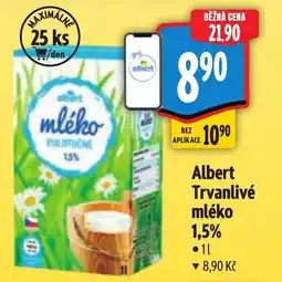 Albert Albert Trvanlivé mléko 1,5% nabídka