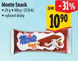 Albert Monte Snack nabídka