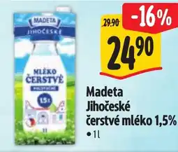 Albert Madeta Jihočeské čerstvé mléko 1,5% nabídka