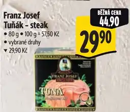 Albert Franz Josef Tuňák - steak nabídka
