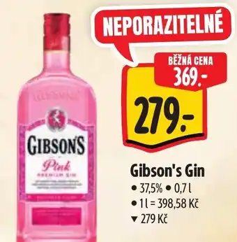 Albert Gibson's Gin nabídka