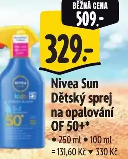 Albert Nivea Sun Dětský sprej na opalování OF 50+ nabídka