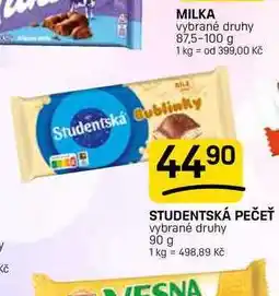Flop STUDENTSKÁ PEČEŤ vybrané druhy nabídka