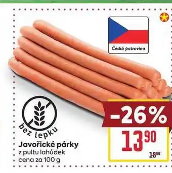 Billa Javořické párky z pultu lahůdek cena za nabídka