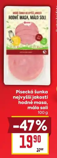 Billa Písecká šunka nejvyšší jakosti hodně masa, málo soli nabídka