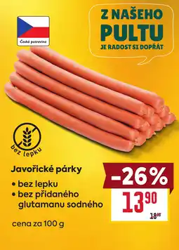 Billa Javořické párky nabídka