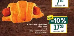 Billa Croissant s párkem nabídka