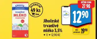 Albert Jihočeské trvanlivé mléko 3,5% nabídka