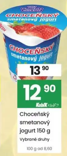 Kubík potraviny Choceňský smetanový jogurt nabídka