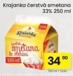 Kubík potraviny Krajanka čerstvá smetana 33% nabídka
