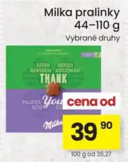 Kubík potraviny Milka pralinky nabídka