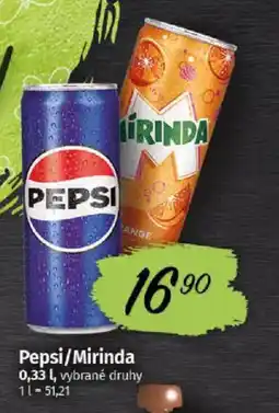 COOP TIP Pepsi/Mirinda nabídka