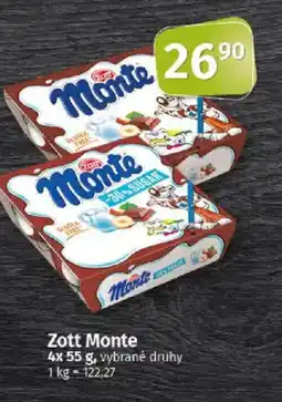 COOP TIP Zott Monte nabídka