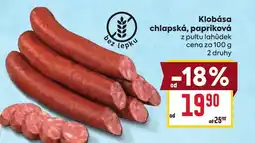 Billa Klobása chlapská, papriková nabídka