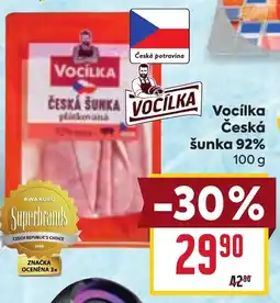 Billa Vocílka Česká šunka 92% nabídka