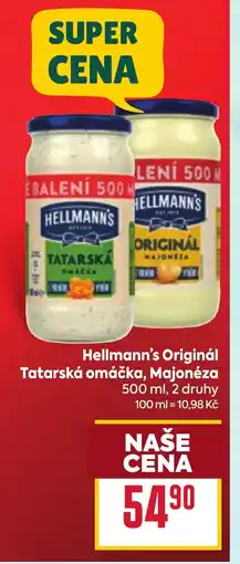 Billa Hellmann's Originál Tatarská omáčka, Majonéza nabídka