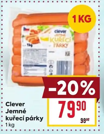 Billa Clever Jemné kuřecí párky nabídka
