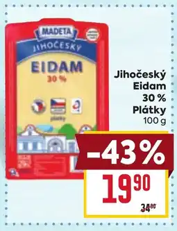 Billa MADETA Jihočeský Eidam 30% Plátky nabídka