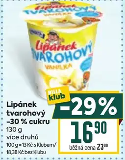 Billa Lipánek tvarohový -30% cukru nabídka
