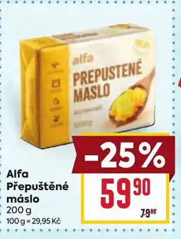 Billa Alfa Přepuštěné máslo nabídka
