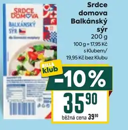 Billa Srdce domova Balkánský sýr nabídka