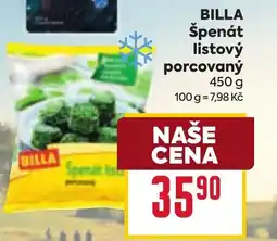 Billa BILLA Špenát listový porcovaný nabídka