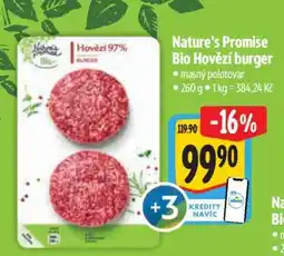 Albert Nature’s Promise Bio Hovězí burger nabídka