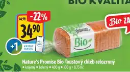 Albert Nature's Promise Bio Toastový chléb celozrnný nabídka