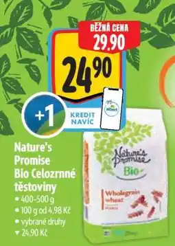 Albert Nature's Promise Bio Celozrnné těstoviny nabídka